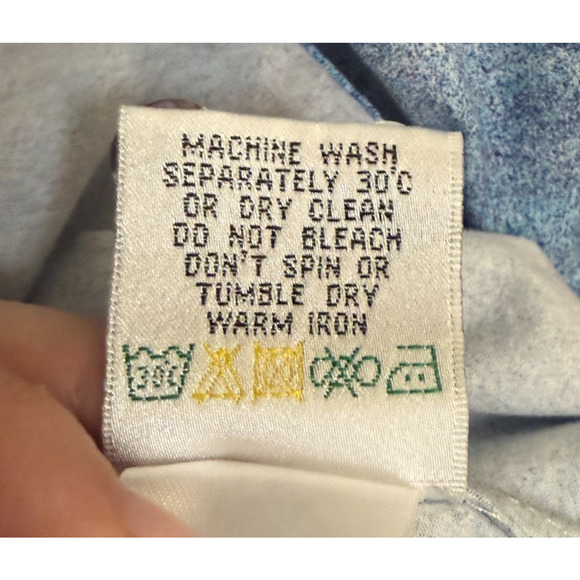 Bugatchi OoohCotton Tech Shirt Men's Small Aqua Blue Abstract 8-Way Stretch S - Picture 7 of 8